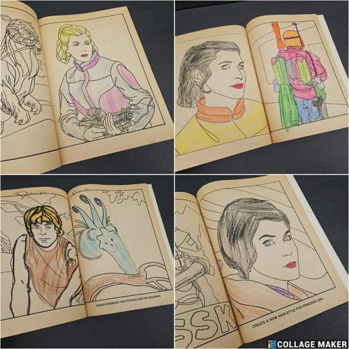 Libro para colorear vintage 1980 Star Wars Empire Strikes Back algunos colores - Imagen 13 de 13