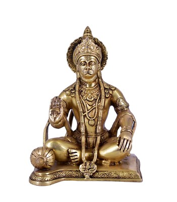 Weißwal Messing Lord Hanuman Statue Bajrang Bali Statue Haus und Büro Dekor