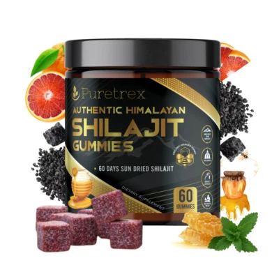 PURETREX Organic Shilajit Gummies Infused with Manuka Honey & Blood Orange
