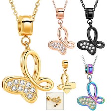 Butterfly Urn Pendant Memory Necklace for Cremation Ashe Holder Memorial Jewelry
