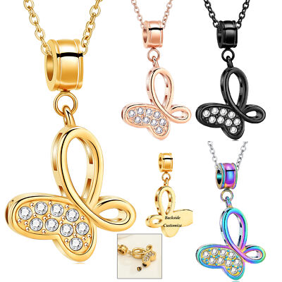 Butterfly Urn Pendant Memory Necklace for Cremation Ashe Holder Memorial Jewelry