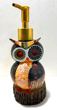Owl Pump Soap Dispenser Blonder Home Accents Decorative Resin New Old Stock