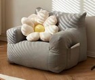 Gray Floor Sofa Couch Soft 1 Seat Puffy Comfortable Arm Chair Living Room