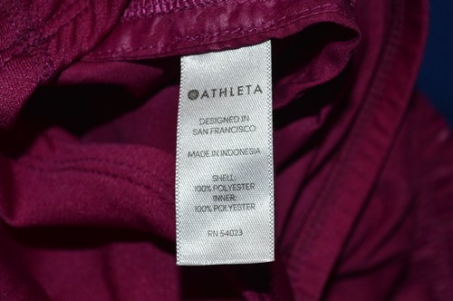 Athleta Racer Run Short 4,5" Größe XS lila Laufshorts mit Innenfutter Palmblatt - Bild 4 von 5