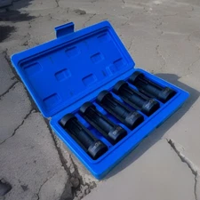 5pcs Suspension Strut Shock Absorber Seat Socket Set 1/2” Dr Metric 12pts Cr-Mo