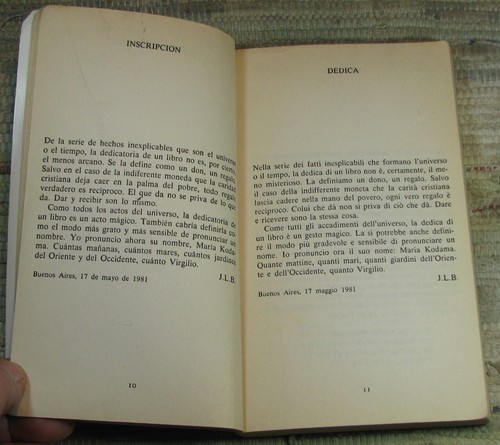 LA CIFRA Jorge Luis Borges 1988 Poesia Bilingual Spanish & Italian Pocket Paperb - Picture 11 of 16
