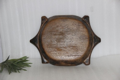 Vintage Wooden Kitchenware Parat Dough Kneading Bowl Original Old hand Carved - Picture 4 of 11
