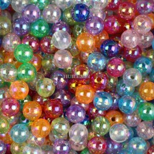 6 /8 /10 mm AB Color Round Acrylic Bead Loose Spacer Beads For Jewelry Making