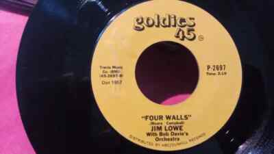 Jim Lowe The Green Door / Four Walls Vinyl Single 7inch goldies45