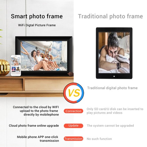 10.1" Smart Digital Picture/photo/Video Frame WiFi HD IPS Touch screen 16GB - Picture 12 of 12