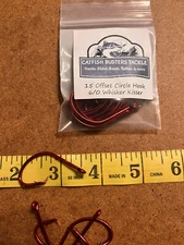 RED 6/0 OFFSET CIRCLE FOR TROPHY CATFISH! CATFISH BUSTERS TACKLE WHISKER KISSER!