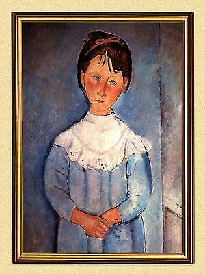 Amedeo Modigliani MÄDCHEN IN BLAU um 1918 BÜTTENFAKSIMILE 14 im Goldrahmen - Imagen 1 de 1