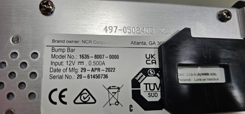 New NCR Bump Bar 1635-8007-0000 16-Key (1635MCC8) - Picture 5 of 5