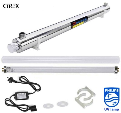 Ultraviolet Water Steriliser Treatment System 55W 2725LPH 304SS Philips Lamp 