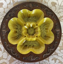 Divided Snack Tray 1970’s By Treasure Craft In California Ceramic