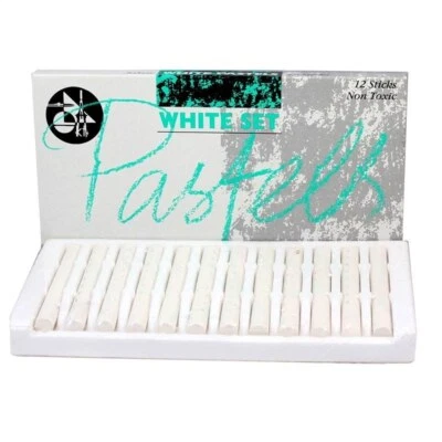 Jakar White Pastel Sticks Non Toxic Blendable Soft Non Toxic 12 Pack 7626