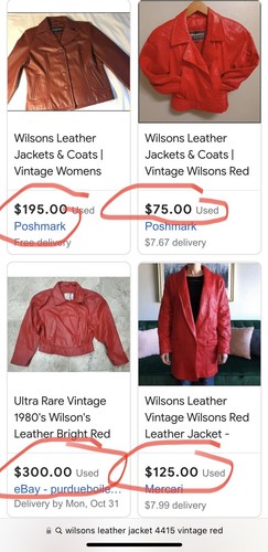 ๐ง๐ปโ๐ Wilson's Biker Leather Red Coat Jacket #4415 Vintage ANTIQUE M - Picture 2 of 12
