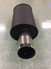 Universal Jdm 3.5dtm Stainless Single Tip 2.5 Inlet Muffler Exhaust Black R15 Universal Jdm 3.5dtm Stainless Single Tip 2.5 Inlet Muffler Exhaust Black R15