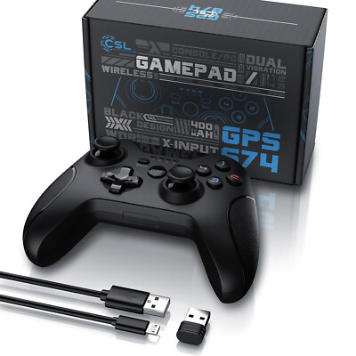 CSL - Wireless Gamepad für PC im Xbox Design - Controller kabellos mit 2,4 Ghz