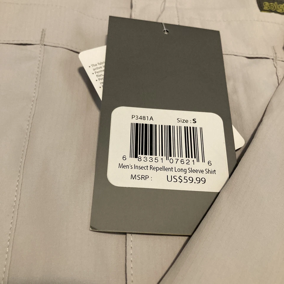 Camisa Solsticio Hombres Pequeña Bronceada Manga Larga Ventilada Exterior Camping Repelente de Insectos Foto 3 de 4