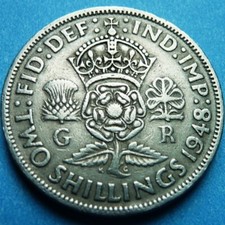 1948 UK Florin / Two Shillings - F