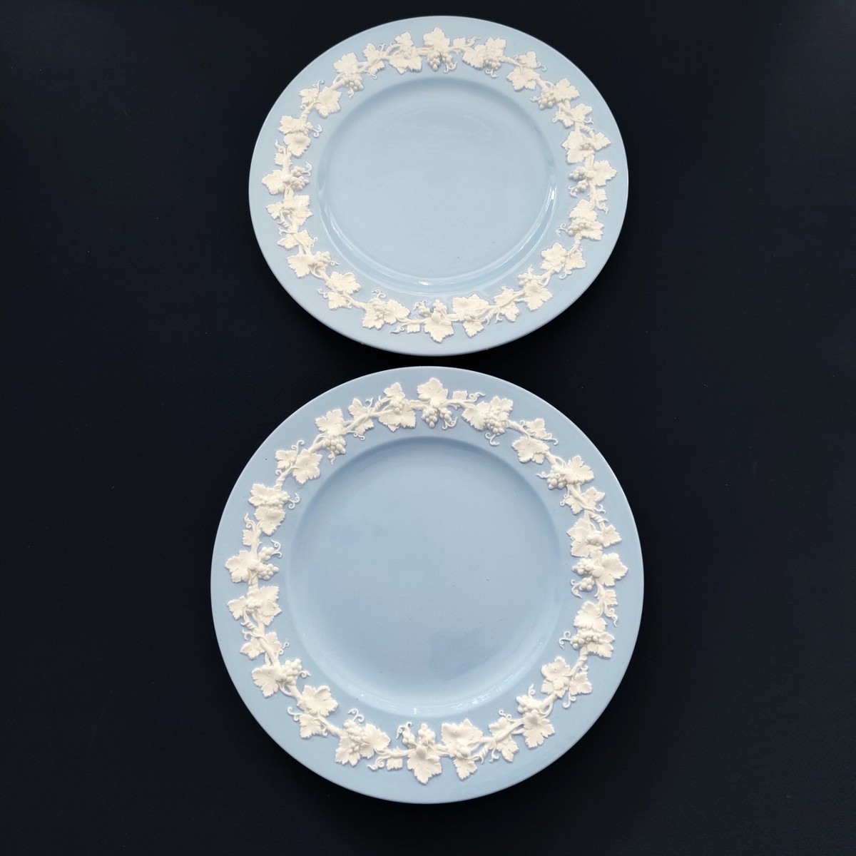 Wedgwood Embossed Queens Ware x Dinner Plates Lavender Blue