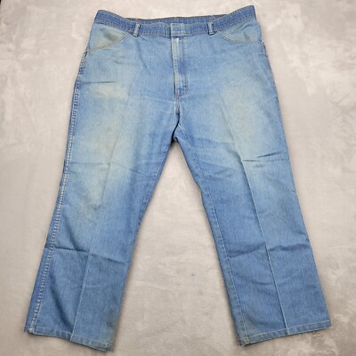 Wrangler Jeans Mens 42x29 Blue Denim Heavy Duty Work Regular Rodeo Ranch Adult