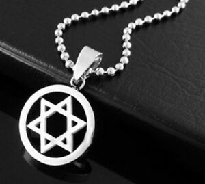 Silver Plated The Star of David Necklace Jewish Judaism 45cm Chain Diamantes UK