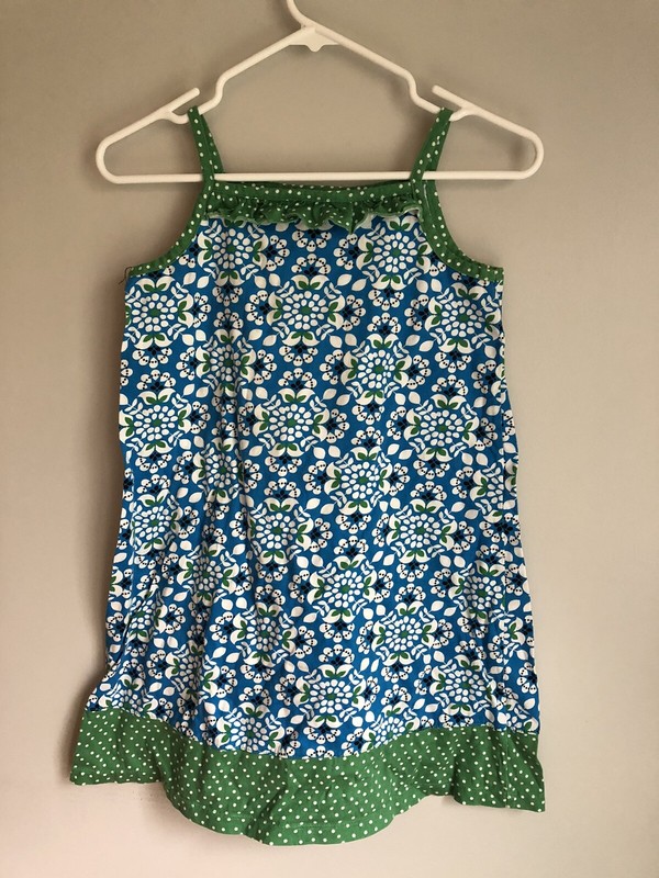 Hanna Andersson Floral Twirl Sleeveless Tank Dress-Girls Size 140cm (US 10-12)