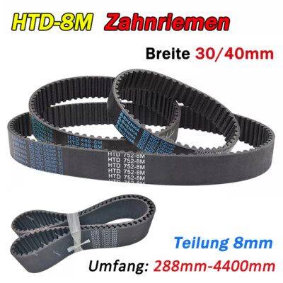 30/40mm Breite HTD-8M Geschlossen Zahnriemen 288mm-4400mm Riemen Antriebsriemen