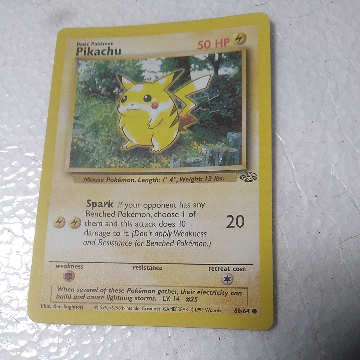 Pikachu 60/64 Jungle Pokemon Card WOTC 1999 Excellent Condition | eBay
