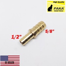 1/2" X 5/8" Hose Barb Mender Union Splicer Brass Pipe Fitting Gas Fuel Water