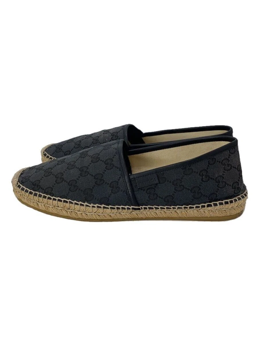 Chaussures de pont GUCCI espadrilles UK 10,5 toile noire 466903 Occasion