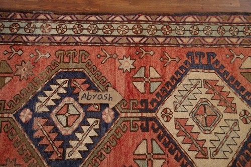 Vegetable Dye Heriz Tribal Vintage Handmade Runner Rug 4x11 Hallway Wool Carpet - 第 13/23 張圖片