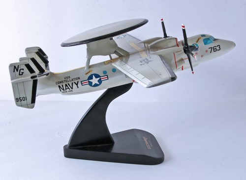 1:48 Grumman NAVY E-2C Hawkeye Mahogany Wood Executive Aircraft {w/Stand)-No Box - Picture 4 of 21