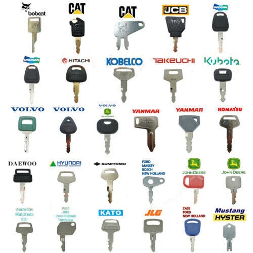 28 Excavator Plant Digger Keys Master Set BOBCAT KUBOTA HITACHI JCB KOMATSU. - Picture 1 of 2