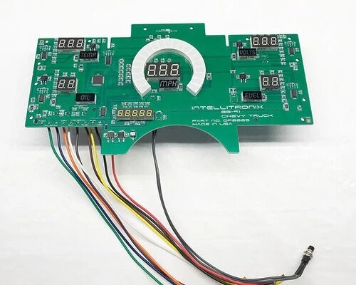 GM/Chevy Truck 1988-1991 LED panel de calibre de reemplazo directo, LED verde azulado Foto 4 de 4