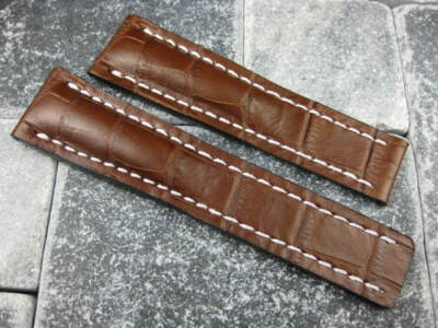 24mm Lederarmband Brown Einsatz Uhr Band für Breitling Kurz S Größe x1