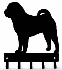 Shar Pei Dog Key Rack/ Leash Hanger Made in USA