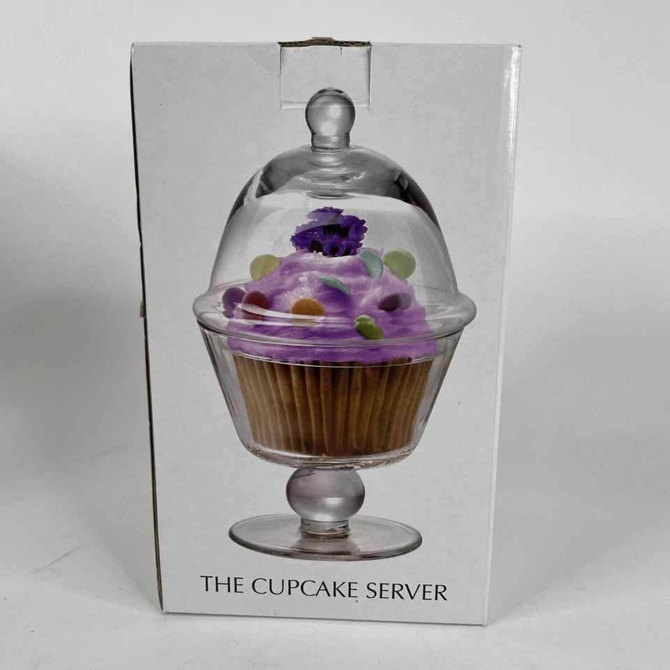 "The Cupcake Server de Artland 4""x7,25"" pantalla de vidrio con tapa 2 piezas nueva en caja" Foto 2 de 3