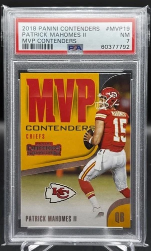 Patrick Mahomes II 2018 Panini Contenders MVP Contenders #MVP-19 PSA 7 NM Chiefs