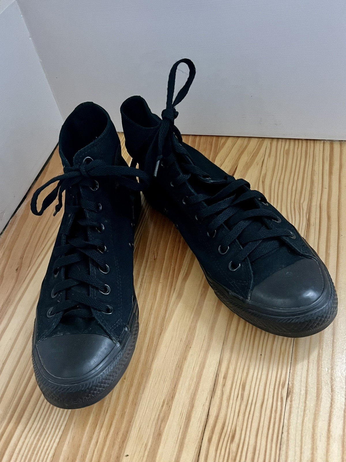 Converse Allstar Solid Black High Tops Women’s Si… - image 2
