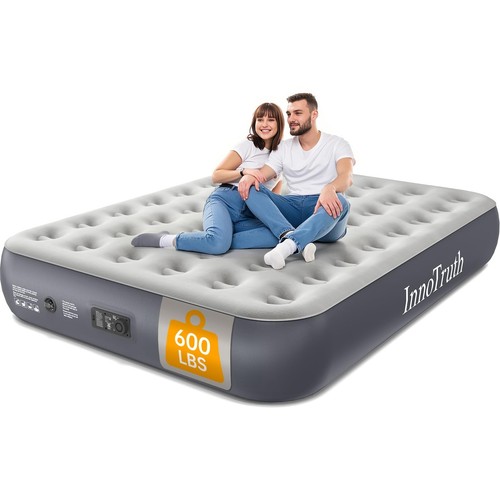 Queen Camping Air Mattress with Built-in Pump, 13" Raised Comfort ...