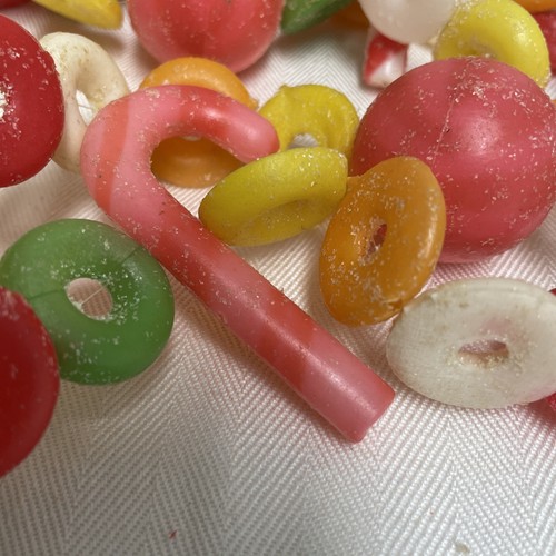 Vintage 18 ft Plastic Blow Mold Sugared Candy Christmas Tree Garland Lifesavers - Picture 8 of 8