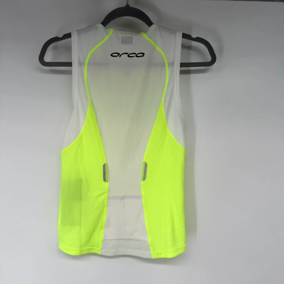 Camiseta regata feminina Orca Core ciclismo triatlo XS amarela branca atlética terno triplo nova com etiquetas - Imagem 2 de 4