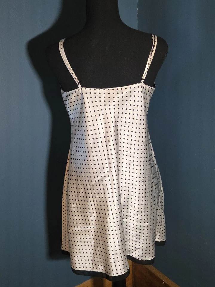 M Gillian Omalley Chemise Lunares Rayas Encaje Lazo Vestido Sin Mangas Camisón Coqueta Foto 2 de 4