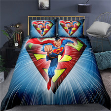 Personalised Custom Duvet Cover Set 02. Superman Quilt Cover Comics Bed Decor