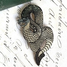Vintage Shetland Jewellery Sterling Silver Snake Brooch Scottish Jörmungandr