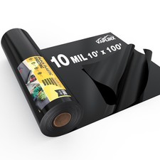 10 Mil Black Plastic Sheeting 10x100 FT Heavy Duty Polyethylene Plastic Rol...