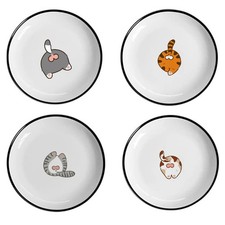 SOCOSY Cute Funny Cat Butts Ceramic Seasoning Dishes Sauce Small, 